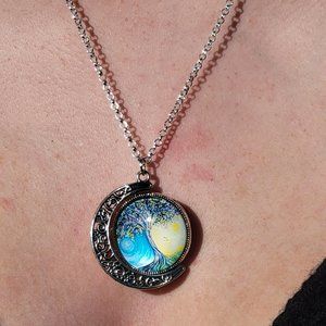 Abstract night and day tree fidget spinner